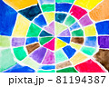 Watercolor colorful circle spider web net pattern abstract background 81194387