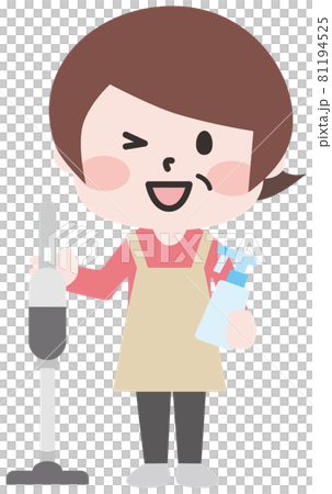 Two-headed _ senior woman doing housework Two-headed _ senior woman doing housework 81194525