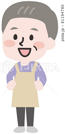 二頭身_家事をするシニア男性 81194780