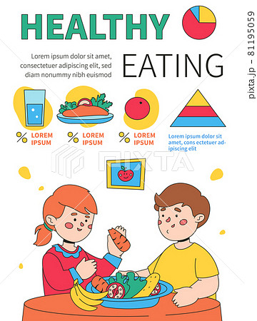 Healthy eating - colorful flat design style poster 81195059