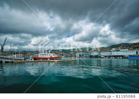 Port of Genoa Genova with yachts and boats. Genoa, Italy 81195066