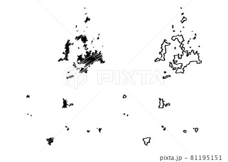 Penghu County (Administrative divisions of Taiwan, Republic of China, ROC, Counties) map vector illustration, scribble sketch Pescadores Islands map.... 81195151