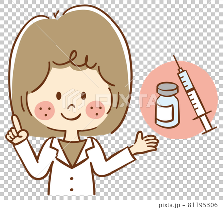 Female doctor explaining vaccine / vaccination Female doctor explaining vaccine / vaccination 81195306