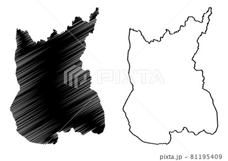Ratanakiri Province (Kingdom of Cambodia, Kampuchea, Provinces of Cambodia) map vector illustration, scribble sketch Ratanak Kiri map 81195409