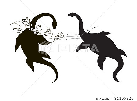 Plesiosaur dinosaur. Vector drawing 81195826