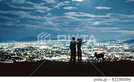 夜景　デート　カップル　若草山　綺麗　奈良 81196096