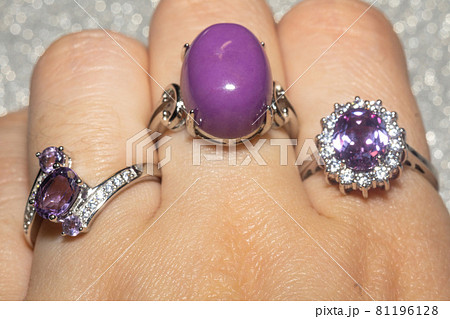 Silver ring with purple stone Silver ring with purple stone 81196128