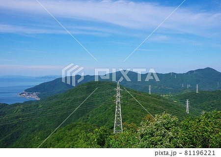 徳島県板野町　大坂峠展望台から折野・淡路島方面を望む 81196221