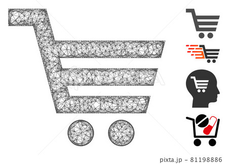 Shopping Cart Web Vector Mesh Illustration 81198886