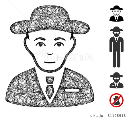 Secret Service Agent Web Vector Mesh Illustration Secret Service Agent Web Vector Mesh Illustration 81198918