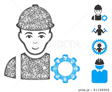 Repairman Web Vector Mesh Illustration Repairman Web Vector Mesh Illustration 81198968