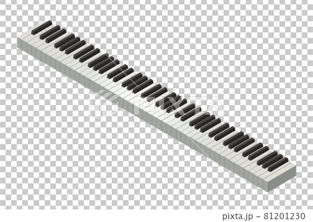 アイソメトリック ピアノの鍵盤のシンプルなベクターイラスト のイラスト素材