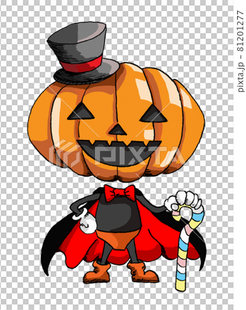 ハロウィン かぼちゃのキャラクターのイラスト素材