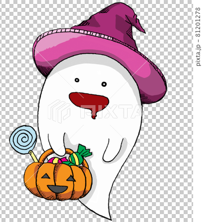 ハロウィン おばけのキャラクターのイラスト素材