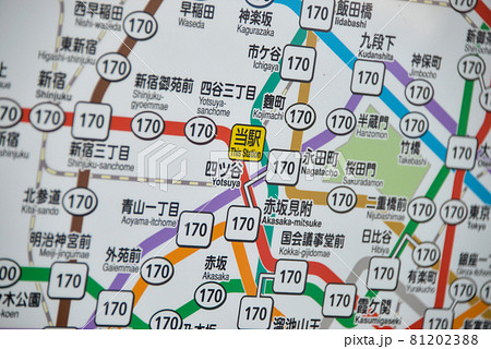 東京メトロ四ツ谷駅のきっぷ運賃表 81202388