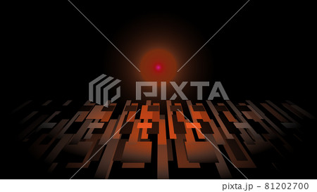 CGスクエア　多数の四角形の背景素材　スポットライトとグラデーション 81202700