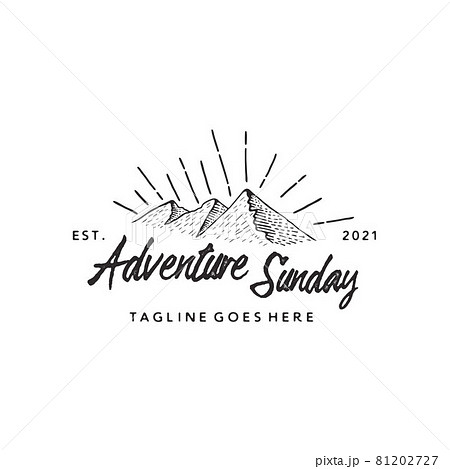 Vintage Hipster Mountain Adventure outdoor logo design 81202727
