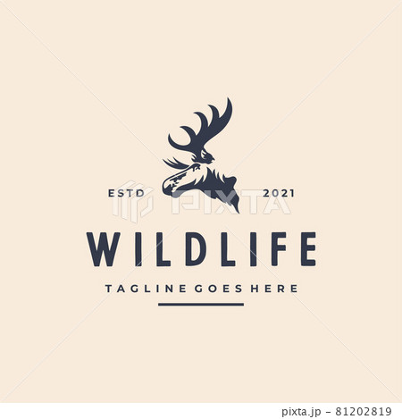Moose Deer Head Silhouette Vector Logo Illustration Design 81202819