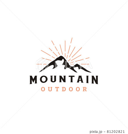 Vintage Hipster Mountain Adventure outdoor logo design 81202821