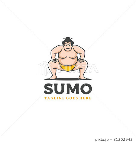 Sumo wrestler Logo. Fat, overweight man. Japanese Traditional sport logo design inspiration Sumo wrestler Logo. Fat, overweight man. Japanese Traditional sport logo design inspiration 81202942