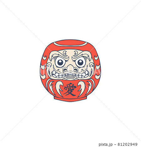 Japanese Daruma Logo Design Vector illustrationのイラスト素材