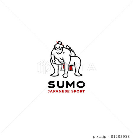 Sumo wrestler Logo. Fat, overweight man. Japanese Traditional sport logo design inspiration Sumo wrestler Logo. Fat, overweight man. Japanese Traditional sport logo design inspiration 81202958