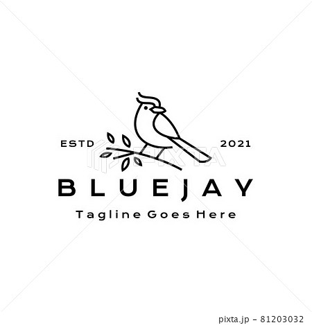 Blue Jay Bird Outline for Coloring Stock Vector - Illustration of wings,  bird: 168794062