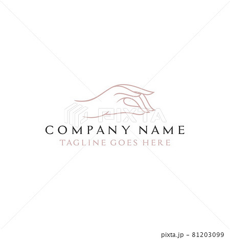 Elegant female hands in beautiful setting, Line art hand logo design vector illustration Elegant female hands in beautiful setting, Line art hand logo design vector illustration 81203099