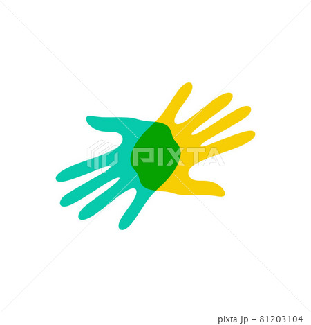 Hand diversity team community logo design vector illustration 81203104