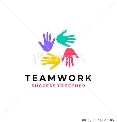 Hand diversity team community logo design vector illustration 81203105