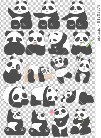 18種熊貓插畫套裝 18種熊貓插畫套裝 81203279