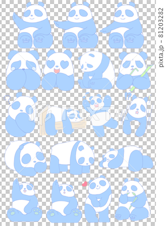 パンダイラスト18種セット(青色) パンダイラスト18種セット(青色) 81203282