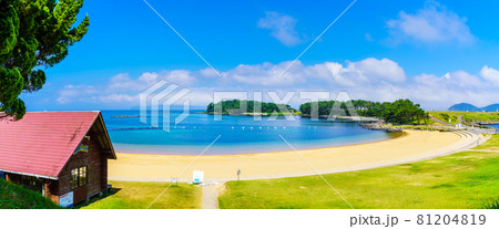 波戸岬海水浴場　パノラマ　【佐賀県唐津市】 81204819