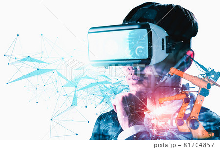 Future VR technology for mechanized industry robot arm control Future VR technology for mechanized industry robot arm control 81204857