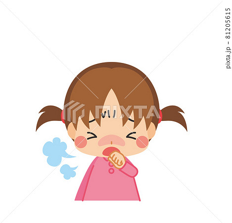 coughing cartoon girl