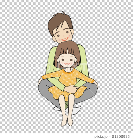 家族 親子 父と女の子 笑顔 81208955