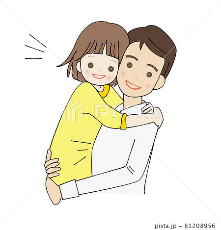 家族 親子 父と女の子 笑顔 81208956