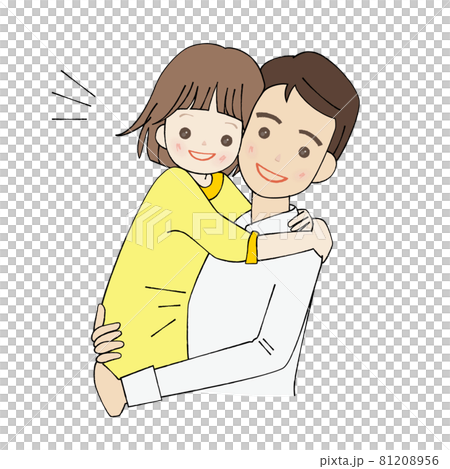 家族 親子 父と女の子 笑顔 81208956