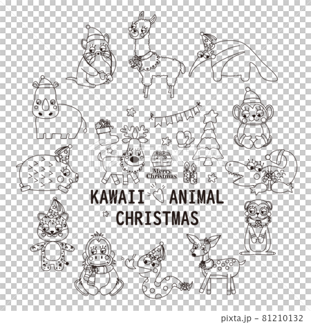 Cute animal series line drawing Christmas-Vol4 81210132
