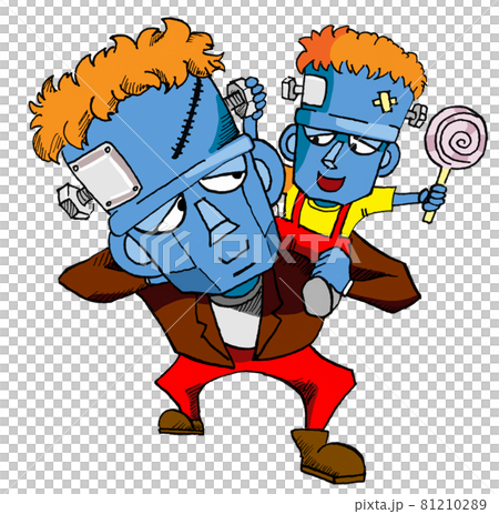 萬聖節角色弗蘭肯的父母和孩子 81210289