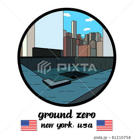 Circle icon Landmark Ground Zero Monument in Newyork USA. icon vector illustration  81210758
