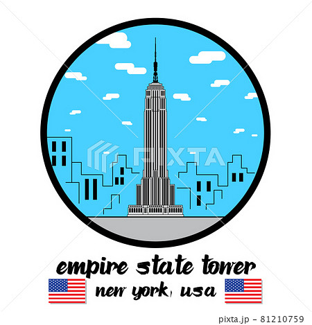 Circle Icon Empire State Building.vector illustration 81210759
