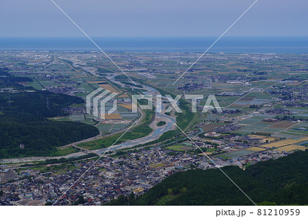 獅子吼高原からの加賀平野の眺め　白山手取川ジオパーク 81210959