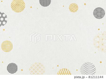 和風背景素材　伝統的な和柄　金 81211144