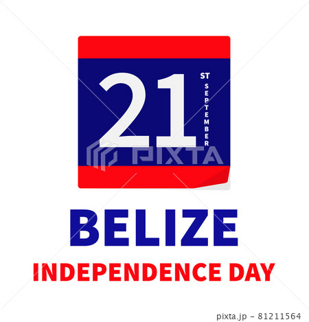 Belize Independence Day calligraphy lettering with flag. National holiday celebrated on September 21. Vector template for typography poster, banner, greeting card, flyer 81211564