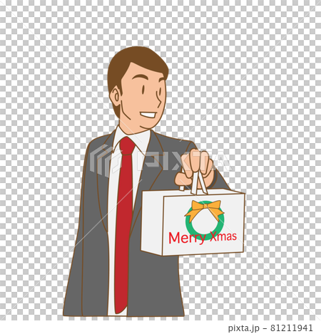Businessman buying a Christmas cake 81211941