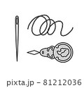糸通しと針と糸のイラストセット 81212036