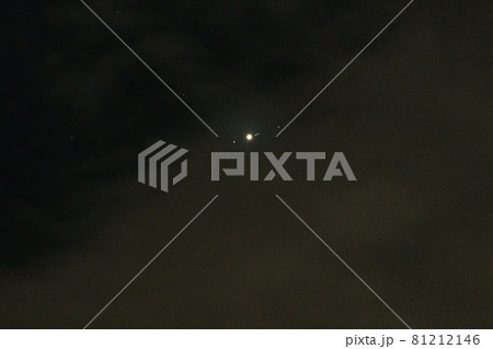 北杜市白州町、衛星を連れみずがめ座付近の木星 81212146