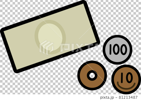 日本のお金のイラストのイラスト素材