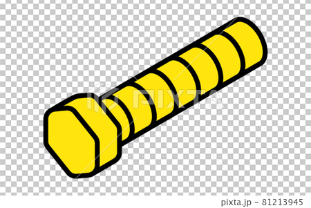 黄色いシンプルなボルトのアイソメトリックアイコン、スケボーパーツ 黄色いシンプルなボルトのアイソメトリックアイコン、スケボーパーツ 81213945